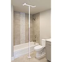 Stander Security Pole, Floor to Ceiling Transfer Pole, Elderly Grab Bar and Bathroom Rail with Padded Handle, Iceberg White