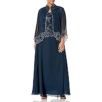 J Kara Women's Size Beaded Jacket Dress Plus