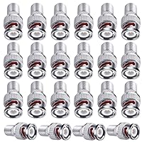 F to BNC Connector 22 Pcs BNC Male Plug to F Female Jack Coax Adapter 75 Ohm, RG6, RG59 Connector for Scanner Security Camera Fanbalunke