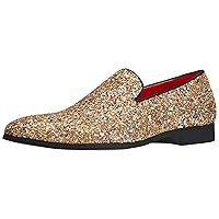 Mens Slip On Loafer Shoes Metallic Sequins Nightclub Glitter Loafers Luxury Wedding Prom Shoes