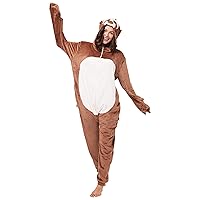 1852 (10+ designs) Henry the Sloth One Piece Onesie Hooded Jumpsuit for Adults, Winter Onesie, Black, Height 5'7'' - 5'11''