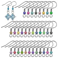 120pcs Hypoallergenic Earring Hooks for Jewelry Making,Ear Wires Fish Hooks French Wire Hooks Colorful Fish Hook Earrings French Ear Wires for DIY Earring Making Supplies Kit(Random Color)