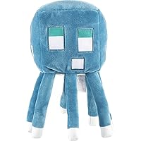 Mattel Minecraft Glow Squid Plush Figure with Lights & Sounds, Glow-in-The-Dark Soft Toy Based on Video Game, Collectible Gift for Fans Age 3 Years & Older