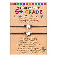 UPROMI First Day of Pre K/Kindergarten/1st Grade/2nd Grade/3rd Grade/4th Grade/5th Grade/6th Grade Gift, Back to School Bracelet Mommy and Me