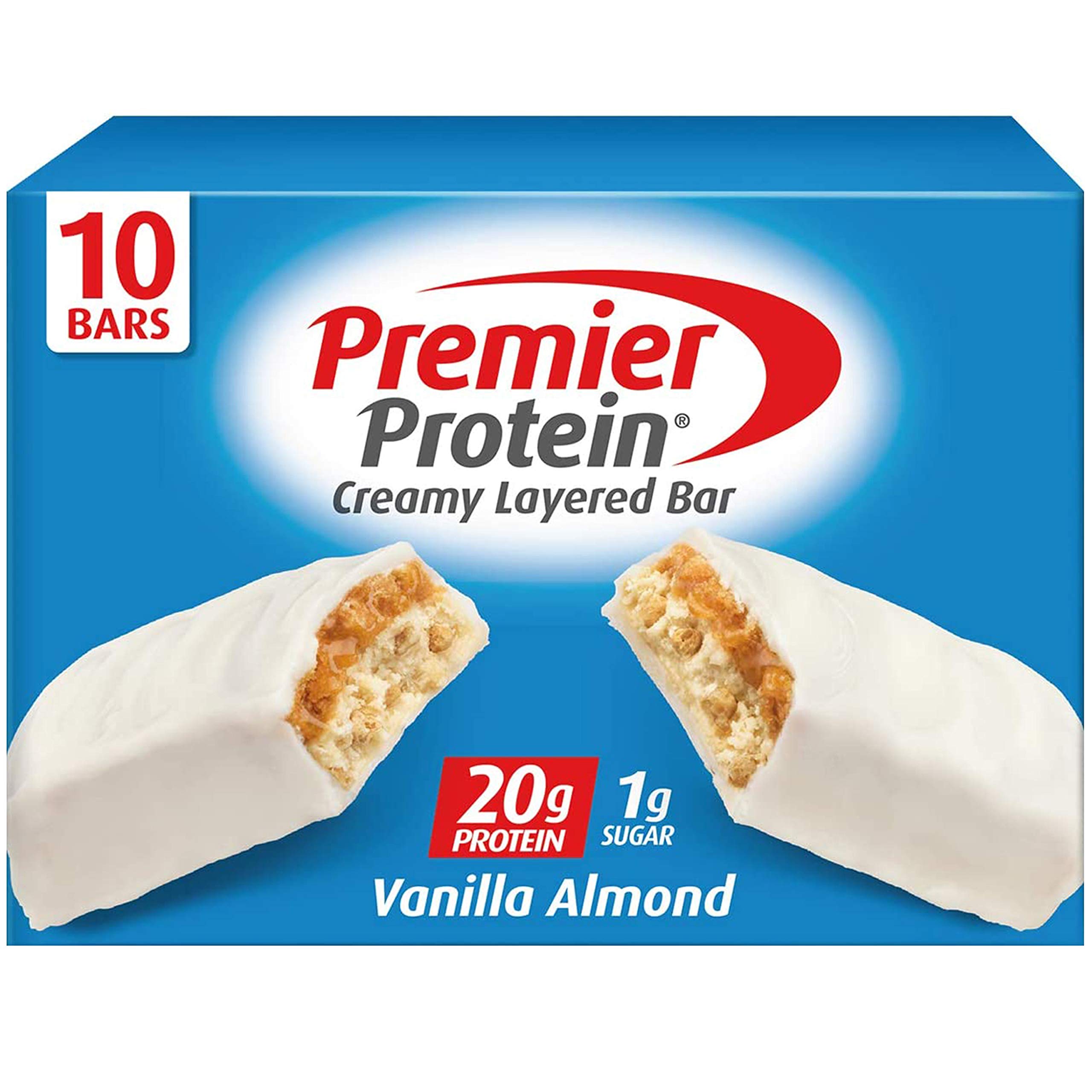 Premier Protein 20g Protein bar, Vanilla Almond, 10 Count
