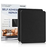 Leather Repair Patch, 2-Piece 8x11 Inch Self Adhesive Leather Repair Tape for Furniture, Durable PU Leather Repair Kit for Car Seat, Couch, Sofa, Chair, Boat Seat - Litchi Grain (Black)