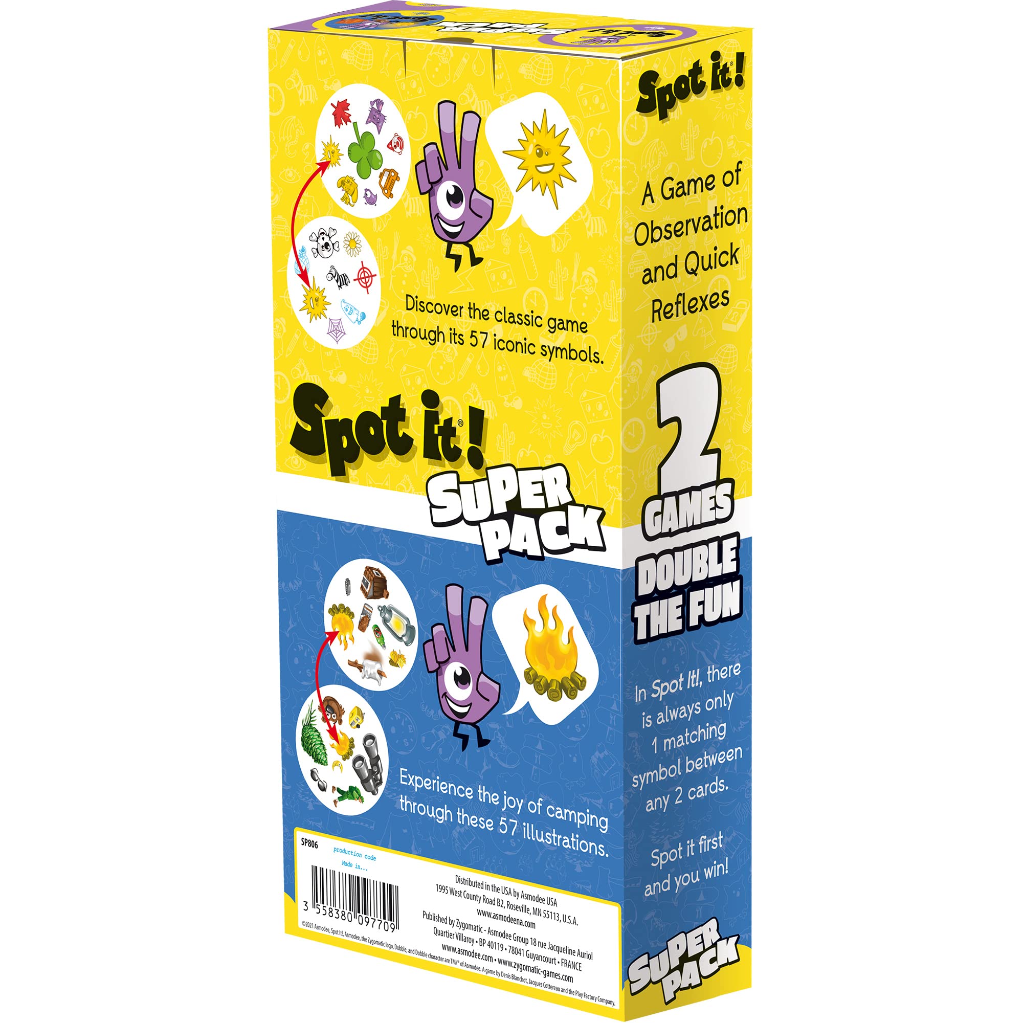 Spot It! Card Game Super Pack Bundle | Includes Spot It! Classic and Camping | Fun Visual Game for Kids and Adults | Age 6+ | 2-5 Players | Average Playtime 15 Minutes | Made by Zygomatic