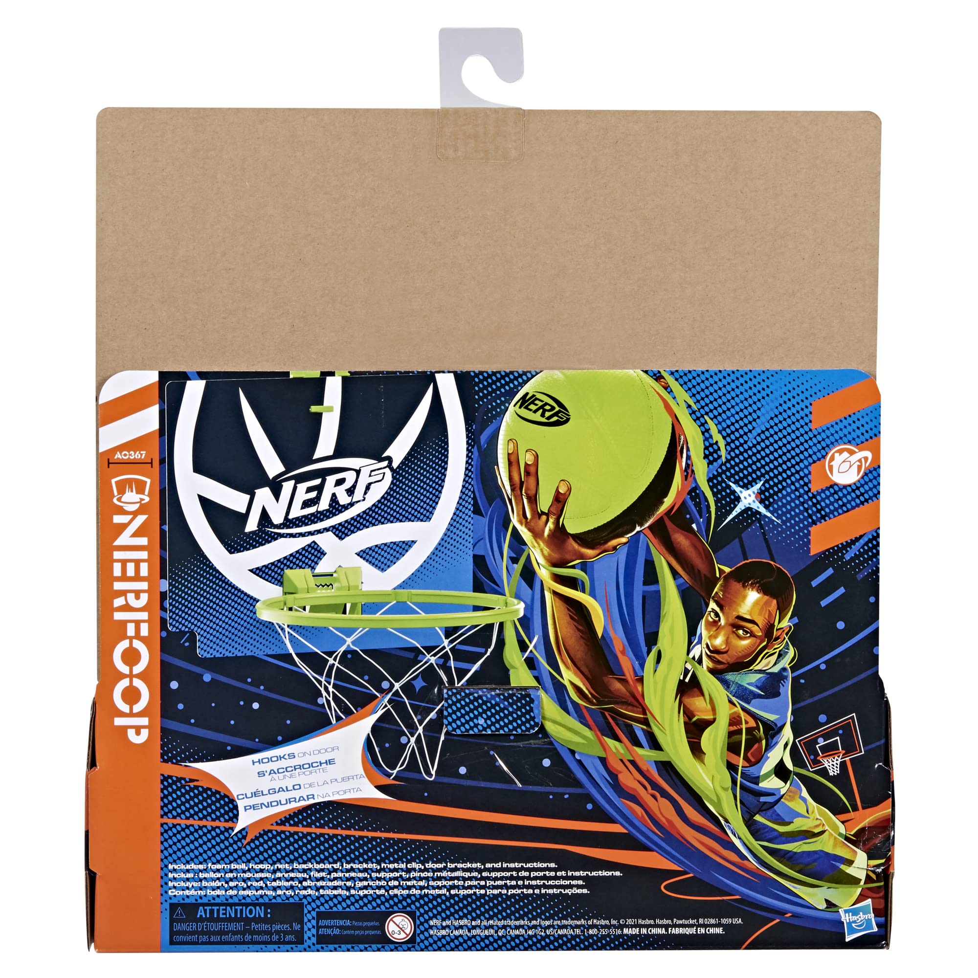 NERF Nerfoop - The Classic Mini Foam Basketball and Hoop - Hooks On Doors - Indoor and Outdoor Play - A Favorite Since 1972