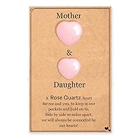 Jeka Mothers Day Gifts for Mother Daughter 30mm 20mm Rose Quartz Crystals Heart Crystal and Healing Stones for Women Teen and Girls