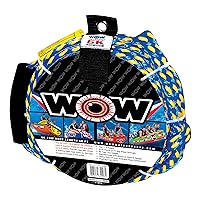 WOW Sports 6k 60 ft. Tow Rope with Floating Foam Buoy 1 2 3 or 4 Person Tow Rope for Boating, 11-3020, Blue