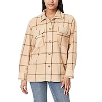 Angels Forever Young Women's Casual Fleece and Plaid Shackets/Jackets