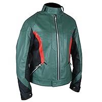 F&H Kid's Green Gaming Soldier Genuine Leather Jacket