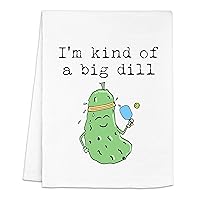 Moonlight Makers, Colorful Funny Dish Towel, Flour Sack Kitchen Towel, Sweet Housewarming Gift, Farmhouse Kitchen Decor (I'm Kind Of A Big Dill - Pickleball)