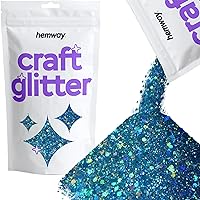 Hemway Craft Glitter - Multi-Size Chunky Fine Glitter Mix for Arts Crafts Tumbler Resin Painting Decorations Epoxy, Cosmetics for Nail Body Festival Art - Ocean Blue Holographic - 100g / 3.5oz