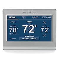 RTH9585WF Wi-Fi Smart Color Thermostat, 7 Day Programmable, Touch Screen, Energy Star, Alexa Ready, C-Wire Required, Not Compatible with Line Volt Heating Gray