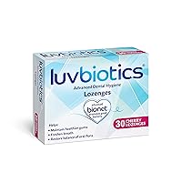 Luvbiotics Lozenges with Oral Probiotics & Xylitol and Aloe Vera Promotes Good Oral Microbiome for Fresh Breath, Healthy Gums and Cavity Protection. Cherry Mint Pack of 30