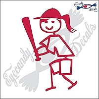 Stick Family Girl Swinging Baseball BAT 4