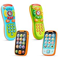 JOYIN Baby Toy Phone Set, Remote and Smartphone with Music, Fun Learning Musical Toys for Babies, Kids, Boys or Girls, Holiday Stocking Stuffers, Birthday and Easter Gifts