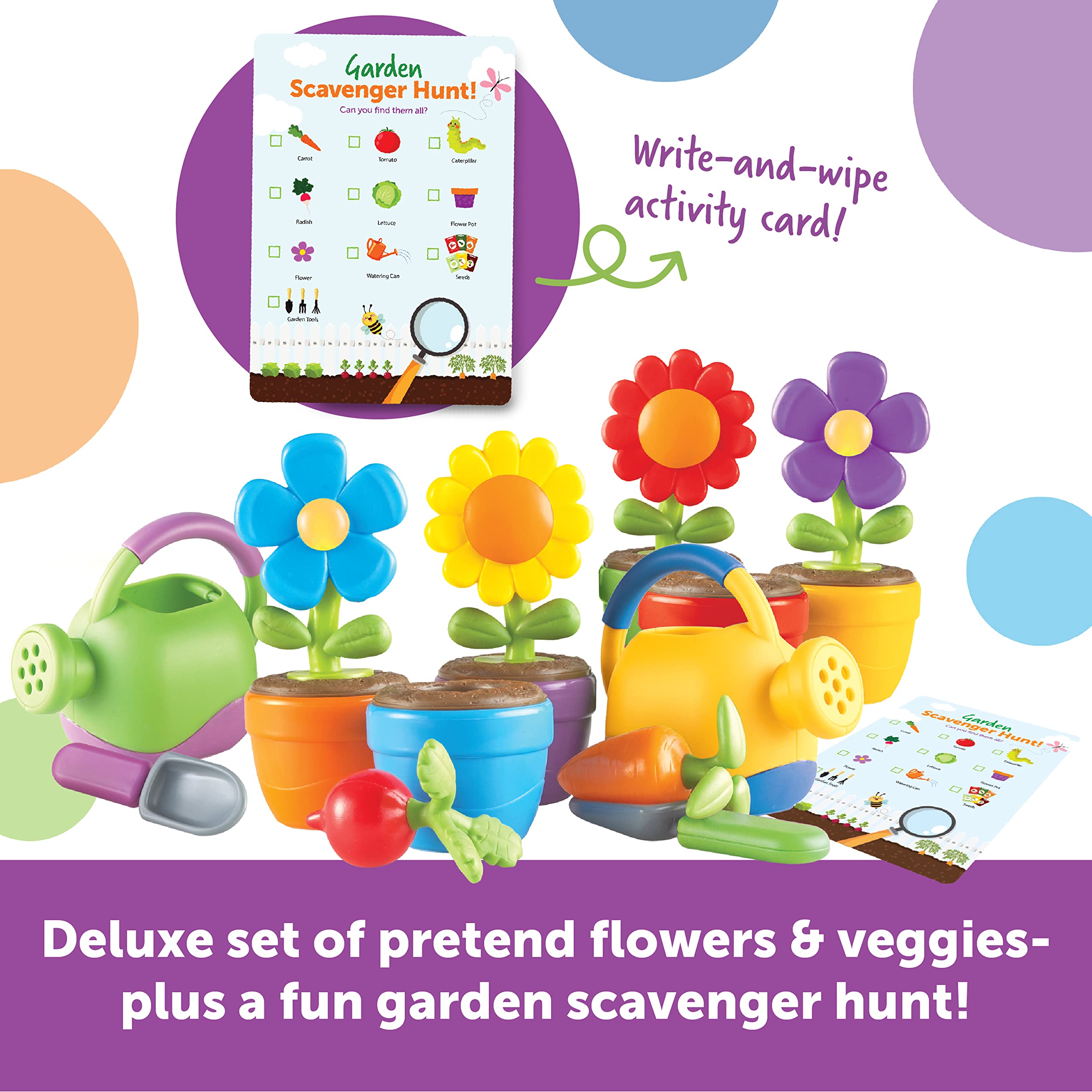 Learning Resources Grow It Deluxe Garden - 17 Pieces, Ages 2+ Toddler Learning Toy, Spring and Easter Toys for Kids, Easter Basket for Toddlers