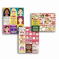 Melissa & Doug Sticker Pads 3-Pack - Sweets and Treats, Make-a-Face Fashion, and Make-a-Meal - FSC Certified