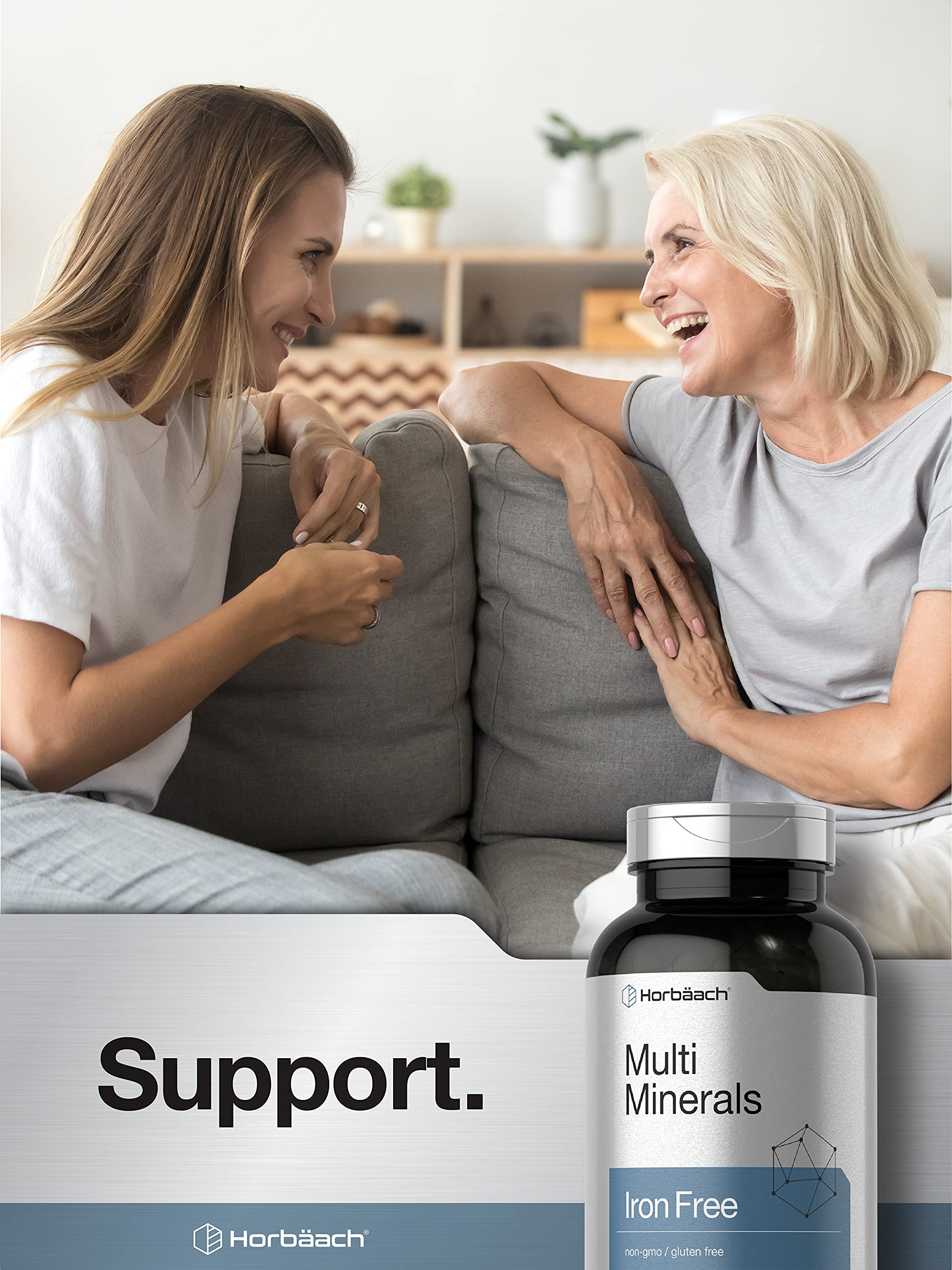 Multi Minerals Supplement | 250 Capsules | Iron Free | Daily Mineral Complex for Men and Women | Non-GMO & Gluten Free | by Horbaach