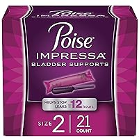 Poise Impressa Incontinence Bladder Support for Women, Bladder Control, Size 2, 21 Count (Packaging May Vary)