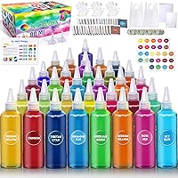 Tie Dye Kit for Kids and Adults, 32 Colors 80ML Bottles Tye Dye Kits, Tyedyedye Kit Gifts for Girls and Boys Large Groups Activities Handmade Party