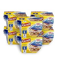 GladWare Tall Entree Food Storage Containers for Everyday Use | Large Square Food Containers Hold 42 Ounces of Food, 3 Count | Glad Containers for Food Storage