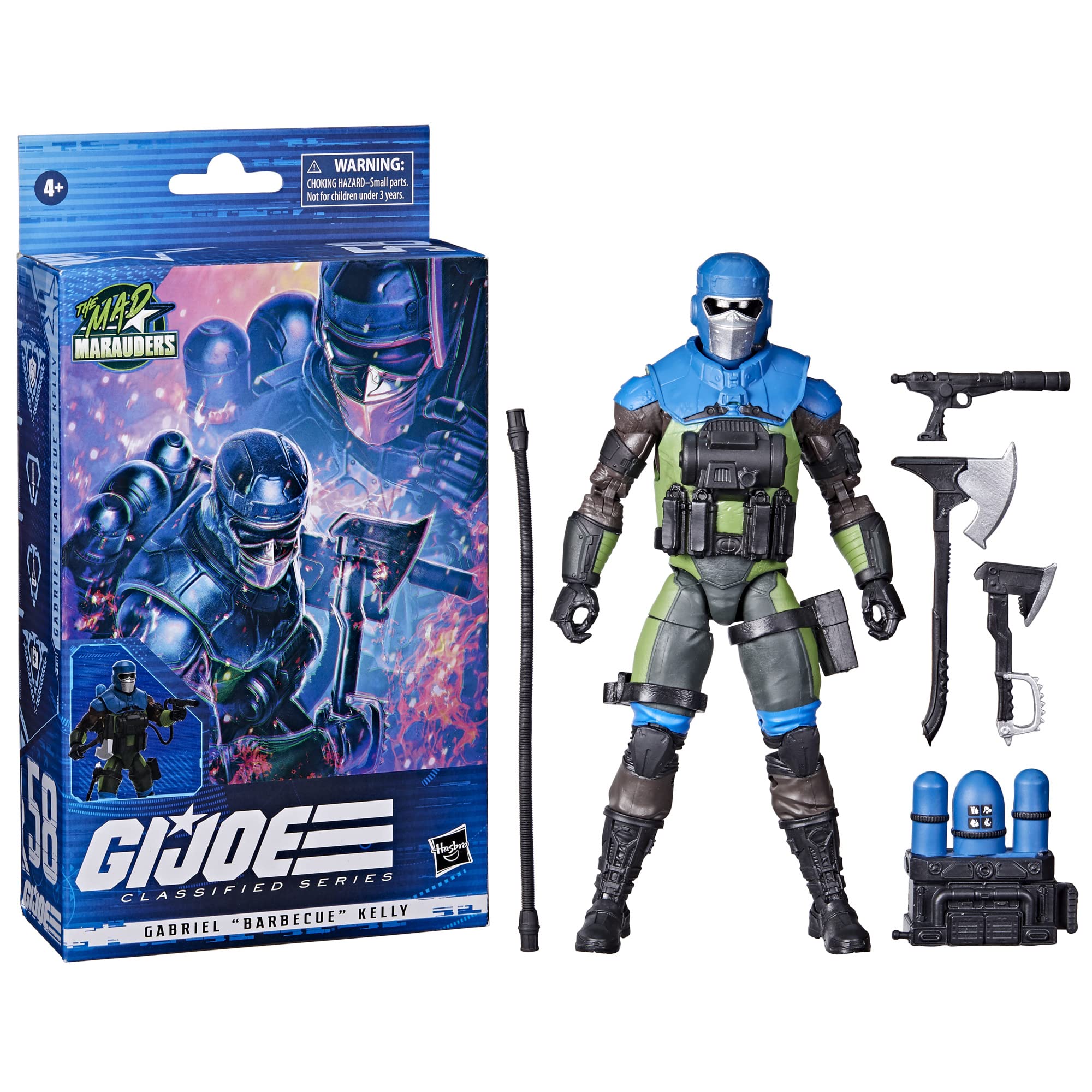 G.I. Joe Classified Series Mad Marauders Gabriel “Barbecue” Kelly Action Figure 58 Collectible Premium Toy 6-Inch-Scale Custom Package Art