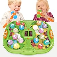 Pound A Mole Game, Whack A Dinosaur Game Toy for Toddler, Interactive Educational Toy with 2 Hammers, Sound & Light, PK Mode, Birthday Gift for Age 3, 4, 5, 6, 7, 8 Years Old Kid Boy Girl