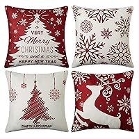 Christmas Decorations Indoor,Christmas Pillow Covers Christmas Decorations Throw Pillow Covers Set of 4 Throw Pillow Cases with Holiday Decor Christmas Bulk Gifts Liquidation Electronic Sale