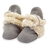 Zutano Unisex Fleece Baby Booties, Soft Sole and Non Slip | Stay On Slipper Socks for Infant/Toddler, Girls, Boys 3-24 Months