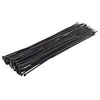 GTSE 14 Inch Black Zip Ties, 100 Pack, 50lb Strength, UV Resistant Long Nylon Cable Ties, Self-Locking 14
