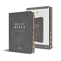 KJV Holy Bible, Giant Print Thinline Large format, Gray Premium Imitation Leathe r with Ribbon Marker, Red Letter, and Thumb Index KJV Holy Bible, Giant Print Thinline Large format, Gray Premium Imitation Leathe r with Ribbon Marker, Red Letter, and Thumb Index Paperback