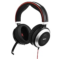 Jabra Evolve 80 MS Teams Wired Headset Professional Telephone Headphones with Unrivalled Noise Cancellation for Calls and Music, Features World Class Speakers and All Day Comfort,Black