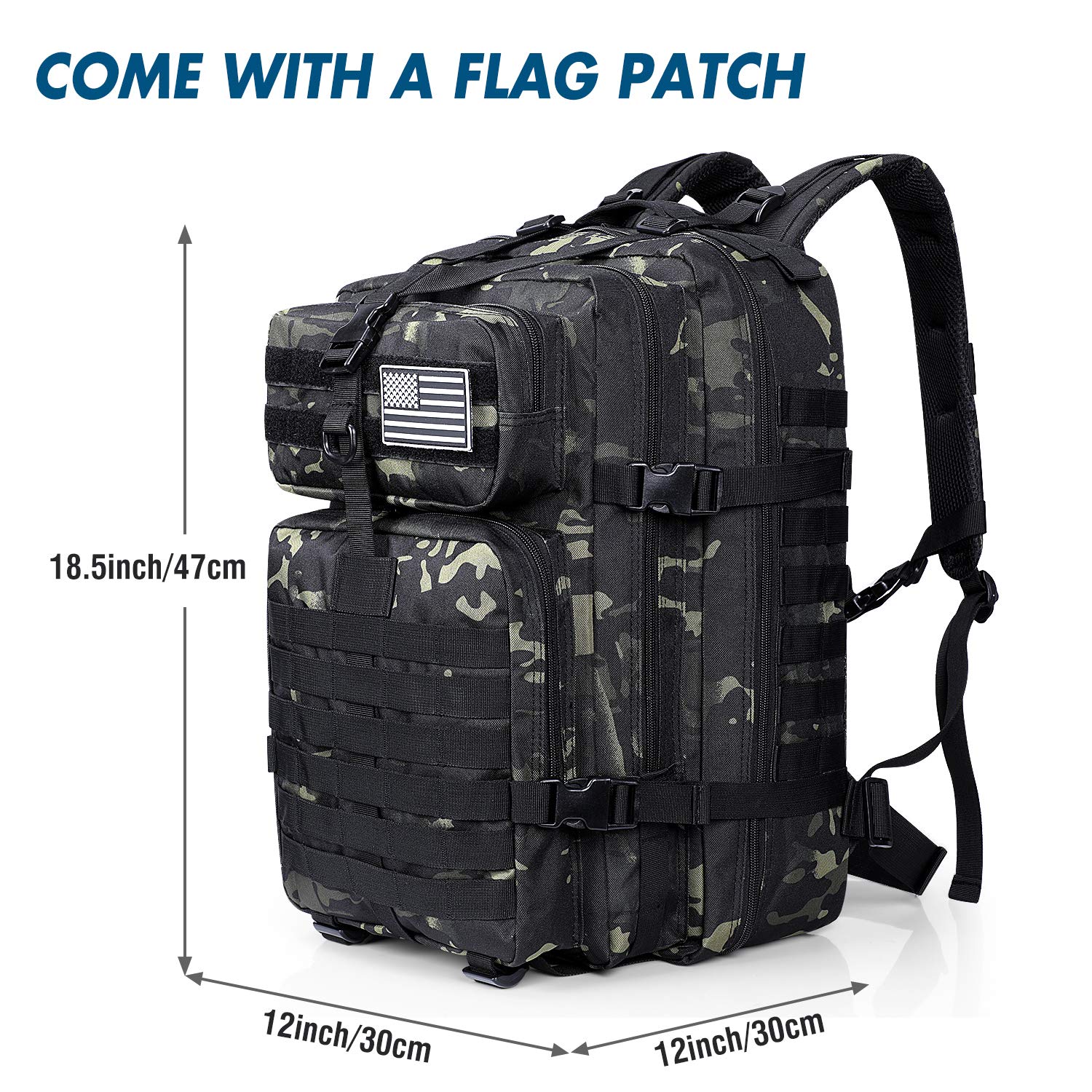 Prospo 40L Military Tactical Shoulder Backpack for Assault Survival Molle Bag Pack Fishing Backpack for Tackle Storage