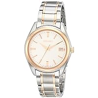 Seiko Women's Essentials Stainless Steel Japanese Quartz With Two Tone Strap, Silver/Rose Gold (Model: SUR322)