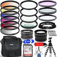 Accessory Bundle for Olympus Tough TG-5/TG-6 Digital Camera Includes: 64GB Ultra SD, 6PC Gradual Color Filter Kit, Macro/Close Up Lenses, Telephoto and Wide Angle Lenses, Tripod, Gadget Bag and More