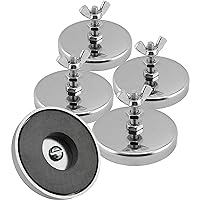 Master Magnetics Ceramic Round Base Magnet with Bolt, Nuts and Wing Nut - 2.04