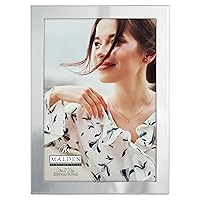 Malden International Designs Essentials Silver Metal Engravable Picture Frame, 5x7, Silver