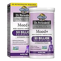 Garden of Life Dr. Formulated Probiotics Mood+ Acidophilus Probiotic Supplement - Promotes Emotional Well-Being, Relaxation and Digestive Balance - Ashwagandha for Stress Management, 60 Veggie Caps