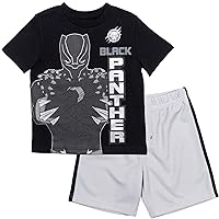 Marvel Avengers Hulk Captain America Black Panther Graphic T-Shirt and Shorts Outfit Set Toddler to Big Kid