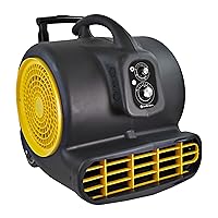 Comfort Zone 1HP/6.9AMP, High Velocity Air Mover Carpet Dryer with Timer and Adjustable Angles, 3-Speed, Dries Wet & Damp Spaces, Basement Floors, Fresh Paint, Carpets, 1900CFM, CZBC101T-EU