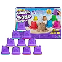 Kinetic Sand, Castle Containers 10-Color Pack Colored Sand for Party Favors, Goodie Bags, Sensory Toys for Kids Aged 3 and up