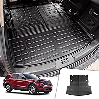 Rongtaod Cargo Mat Compatible with 2020-2024 Ford Explorer 6&7 Passenger Cargo Liner Trunk Mat Back Seat Cover Protector Upgrade 2023 Explorer Accessories (Trunk Mat with Backrest Mat)