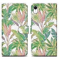 Case Compatible with Apple iPhone XR - Design Green Rainforest No.8 - Protective Cover with Magnetic Closure, Stand Function and Card Slot