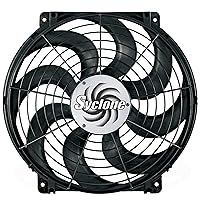 Syclone Black S-Blade Reversible Electric Fan, Pusher-Puller Fan (398), Car Accessories, 16 Inches