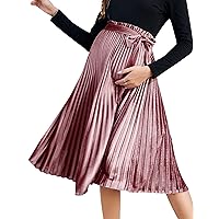 Maternity Skirt Women's High Waist Maternity Skirts Ruffled Tiered Casual A Line Swing Boho Skirts for Women