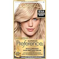 L'Oreal Paris Superior Preference Fade-Defying + Shine Permanent Hair Color, 8.5A Champagne Blonde, Pack of 1, Hair Dye