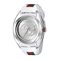Gucci SYNC XXL White Rubber Strap 46mm Unisex Watch YA137102